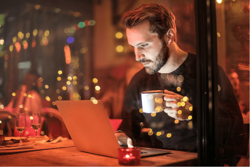 Man working on a laptop